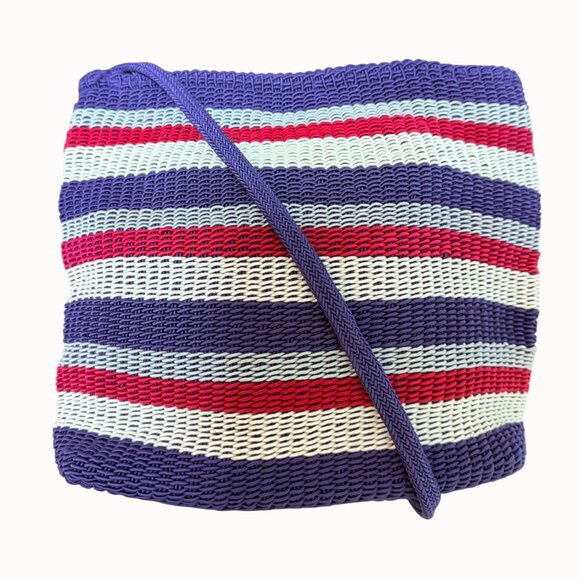 Stone Mountain Woven Crossbody Bag Americana Patriotic USA Coastal Summer Purse - Picture 5 of 16